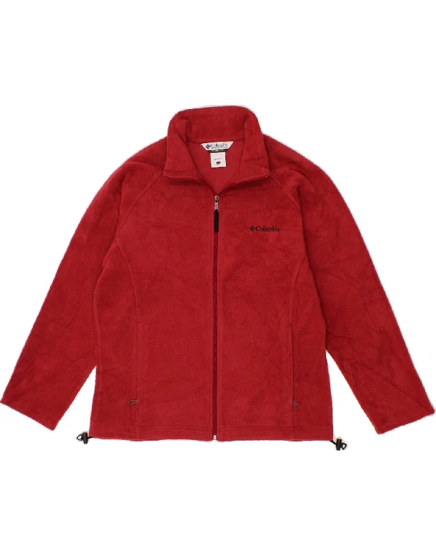 Women's Rain CoatsCOLUMBIA Womens Fleece Jacket UK 16 Large Red Polyester