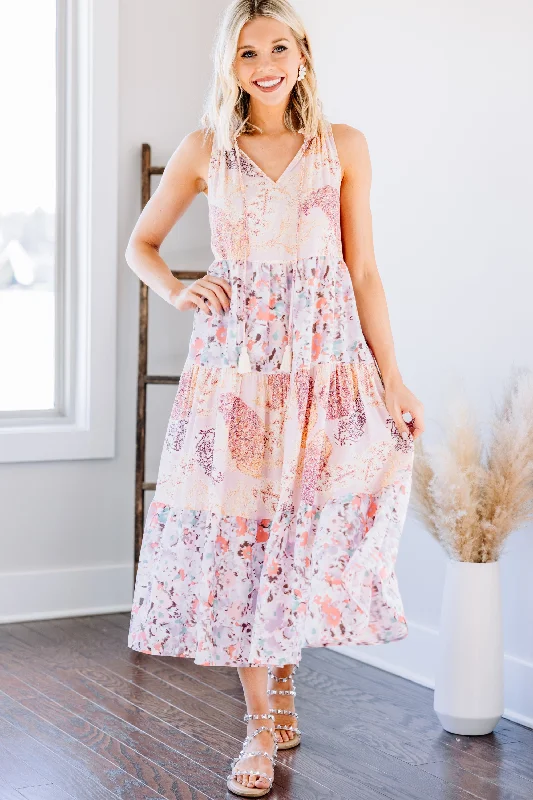 Women's Flared DressesKnow What To Do Blush Pink Boho Midi Dress