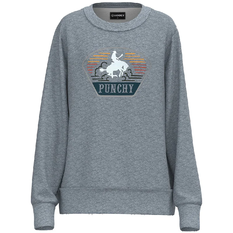 Women's Hooded Zip-Up Sweatshirts"The Crew" Punchy Ladies Grey Pullover