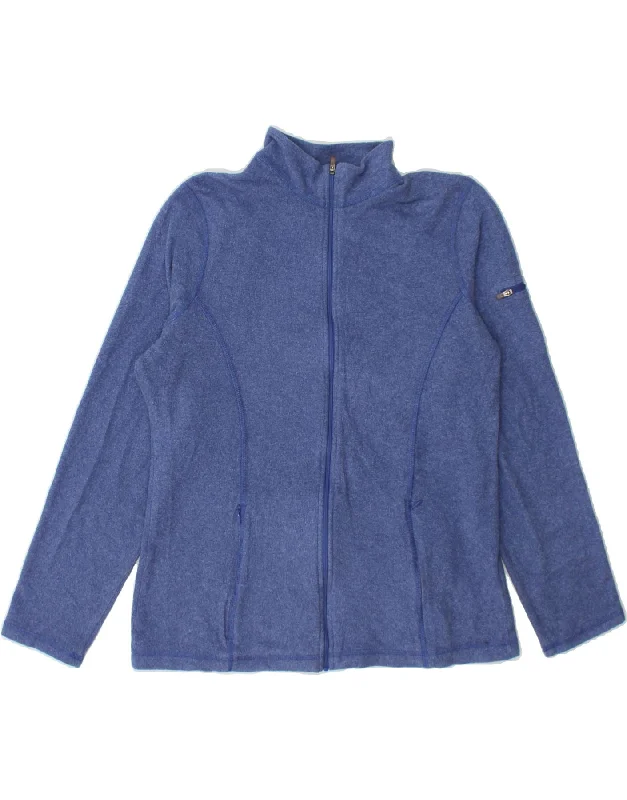 Women's Coats with PocketsL.L.BEAN Womens Fleece Jacket UK 14 Medium Blue Polyester