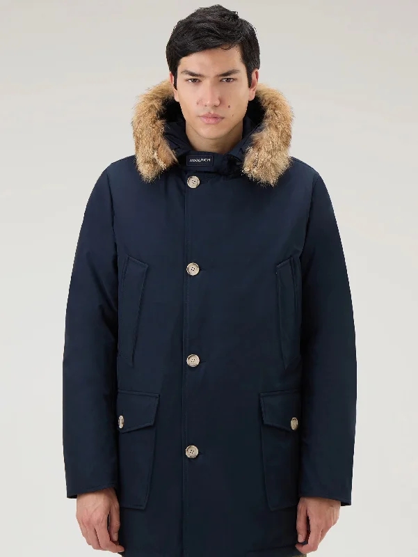 Women's Coats with Fur Trimmed SleevesGiaccone Parka in Ramar Blu