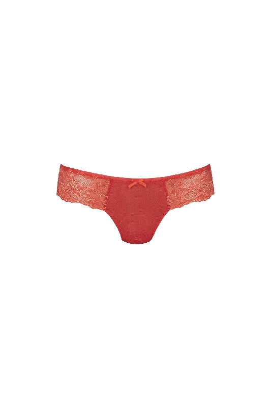 floral lace thong panties with a high-cut design and stretchable waistbandShorty Colette 1348 180 flame