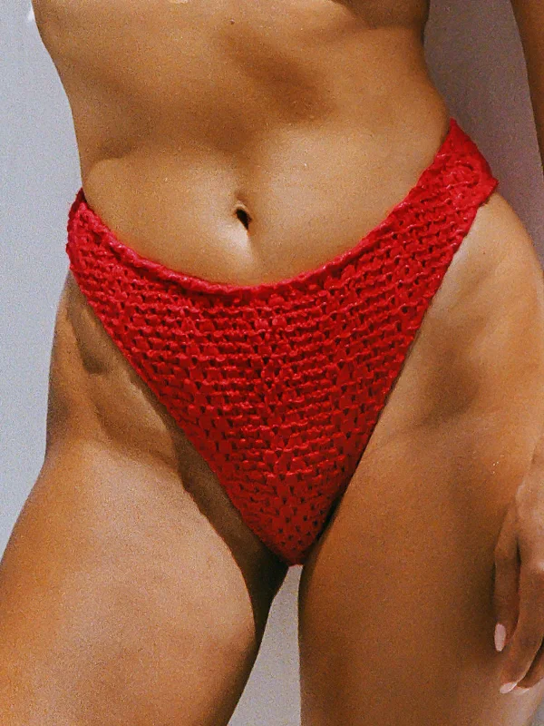 Red Crochet Bikini Bottom