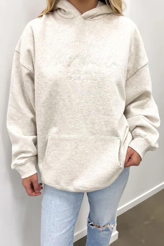 Women's Hooded Sweatshirts with Loose WaistClassic Hoody Oatmeal