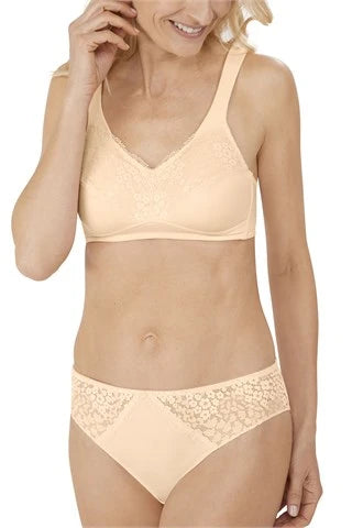 lace trim underwire bra for everyday wearAmoena Emma Wire-Free Bra - peach Order Code: 44831