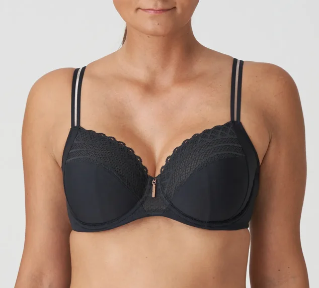 sheer lace braEast End 0141930 Full Cup - Charcoal