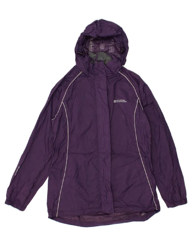 Women's Parka CoatsMOUNTAIN WAREHOUSE Womens Hooded Rain Jacket UK 12 Medium Purple Nylon