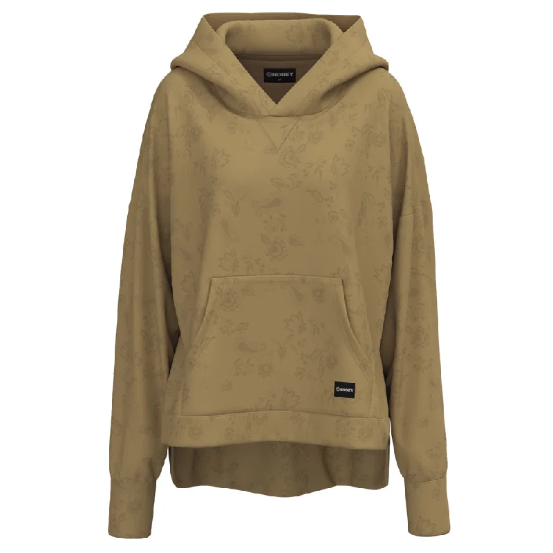 Women's Hooded Sweatshirts with Snap Buttons"Roomy" Tan Hoody