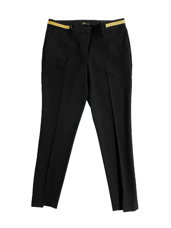 Women's Jodhpurs with Peter Pan CollarWomen's Stretch Waist Work Modern Fit Trousers In Black