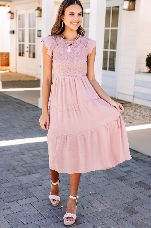 Women's Wrap DressesNew Experiences Blush Pink Midi Dress