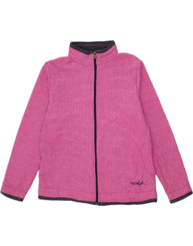 Women's Coats with ButtonsWEIRD FISH Womens Loose Fit Fleece Jacket UK 16 Large  Pink Polyester