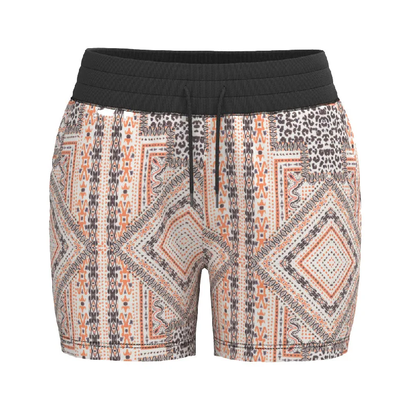 Women's Hooded Sweatshirts with Flannel Lining"Oasis" Shorts White w/Pink/Black Pattern