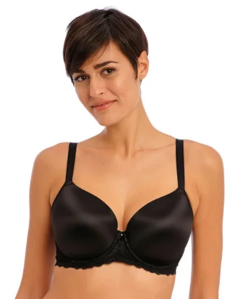 plus-size underwire bra with padded cupsOffbeat AA5450 Uw Moulded Bra - Black