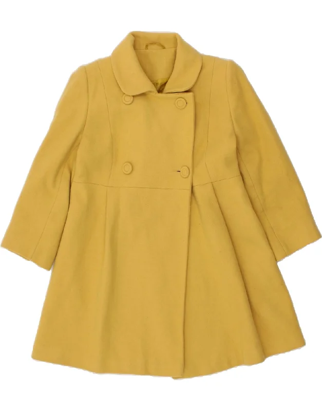 Women's Coats with Fur TrimATMOSPHERE Womens Overcoat UK 14 Medium  Yellow Wool