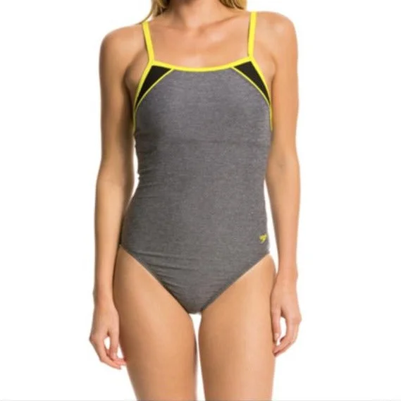 Speedo Heathered Clip Back One Piece