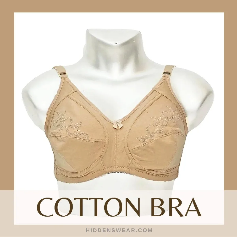 molded cup bra for shape retentionDaily Use Cotton Bra - H003