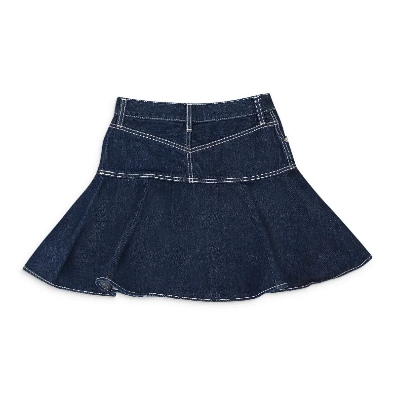 Women's Drawstring SkirtsDENIM DARK INDIGO FLARED SKIRT