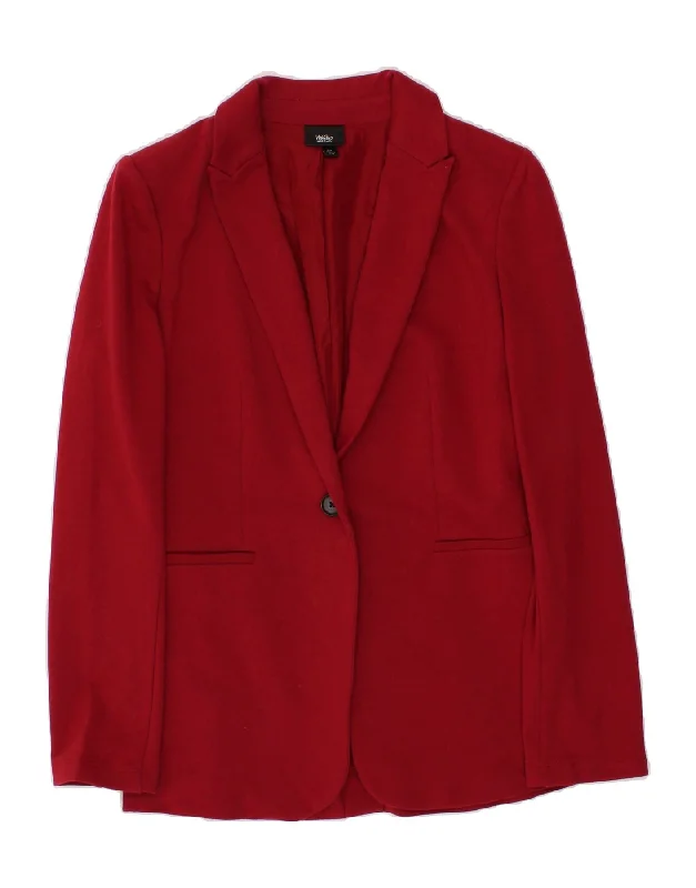 Women's Button-Up CoatsMOSSIMO Womens Longline 1 Button Blazer Jacket UK 14 Medium Red Cotton