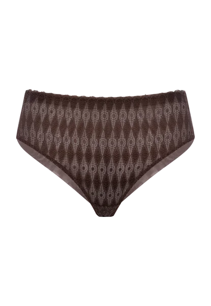 lightweight silk panties with a stretch lace trim for a flirty lookLambada Slip M7106 Chocolate Plum