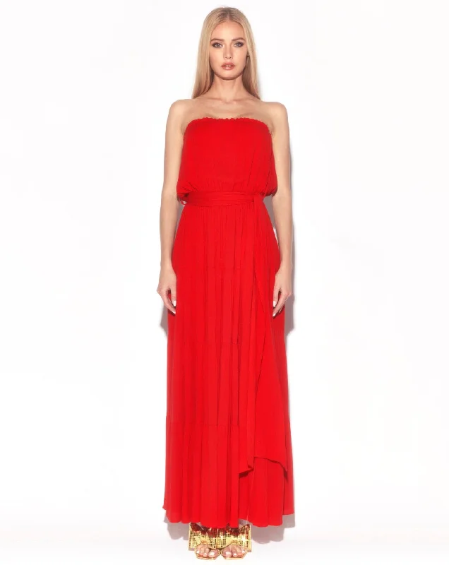 Women's Tiered DressesMakena Maxi Dress - Cherry