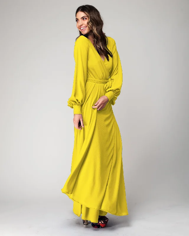 Women's Wide Collar DressesLilyPad Maxi Dress - Canary