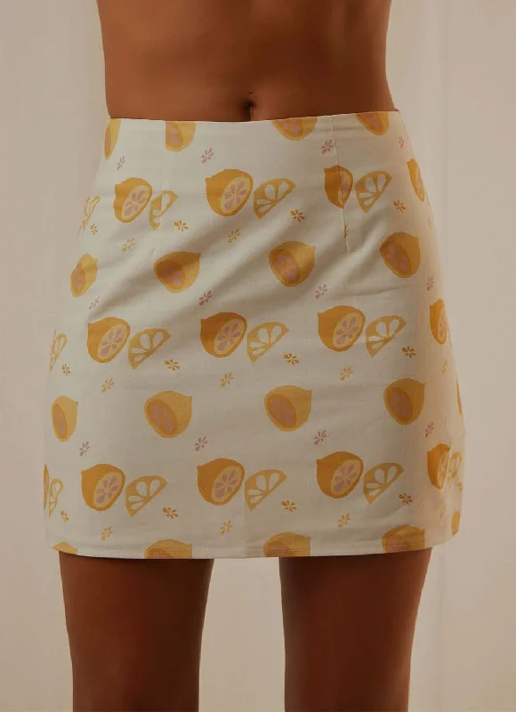 Women's V-Back DressesFruit Bowl Mini Skirt - Lemonata