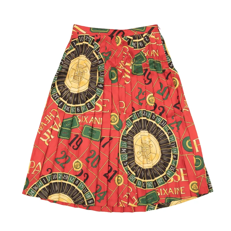 Women's Distressed SkirtsPolo By Ralph Lauren Pleated Reissue Print Long Skirt - Red