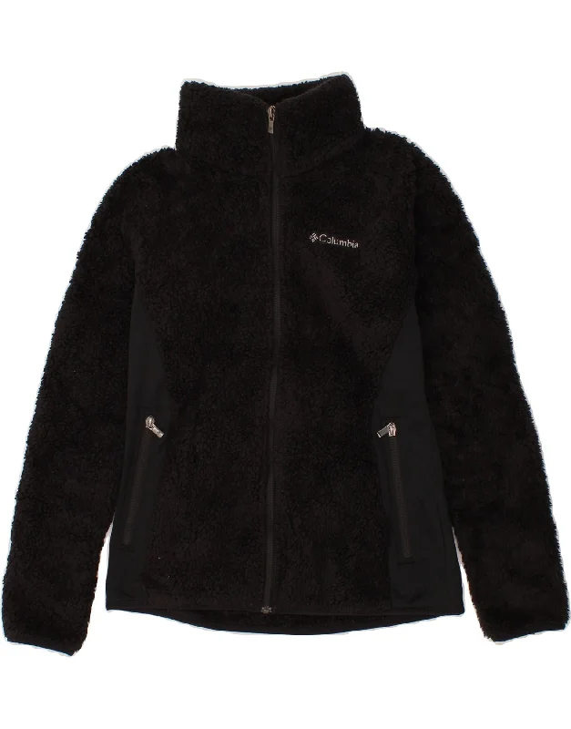 Women's PeacoatsCOLUMBIA Womens Fleece Jacket UK 14 Medium Black Polyester