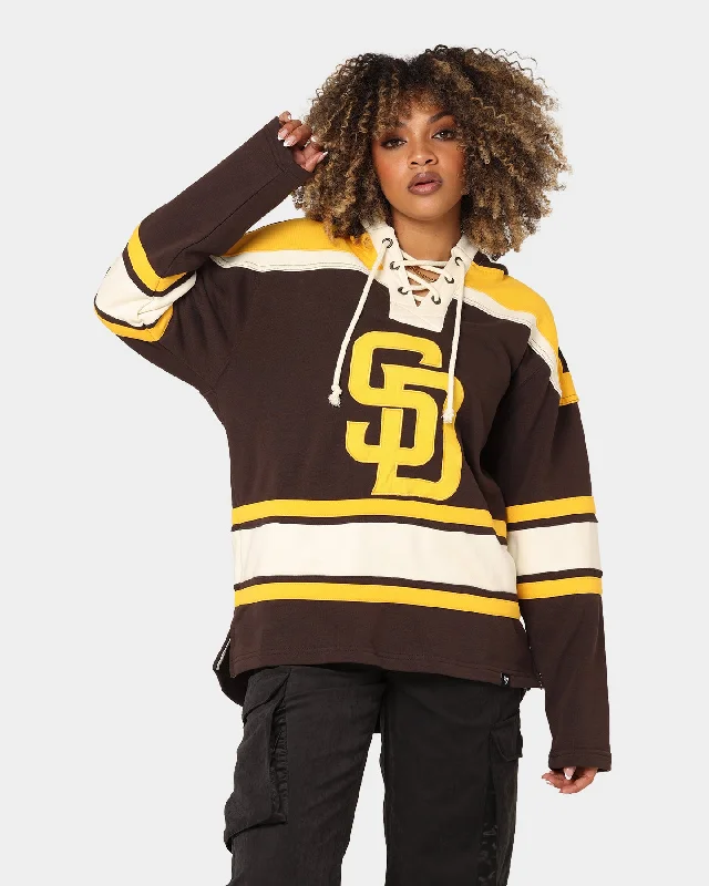 Women's Hooded Sweatshirts with Thumbholes47 Brand San Diego Padres Superior Lacer Hoodie Brown