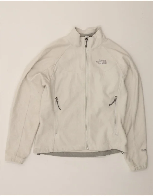 Women's Coats with Fur Trimmed ZipperTHE NORTH FACE Womens Fleece Jacket UK 12 Medium Off White Polyester