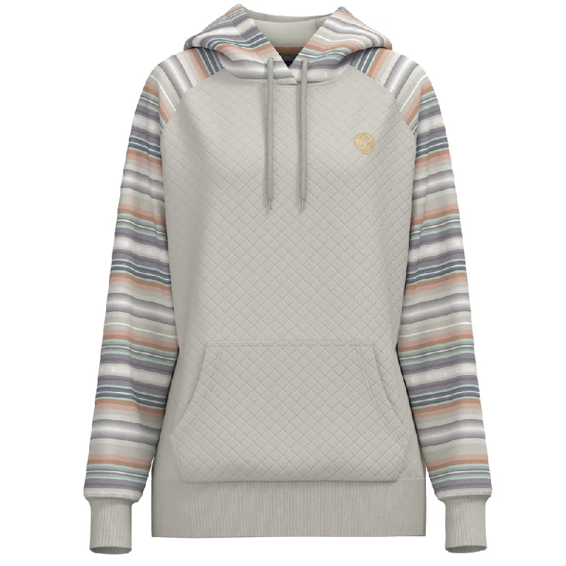 Women's Hooded Sweatshirts with Paisley Lining"Summit" Cream/Serape w/Quilted Pattern Hoody