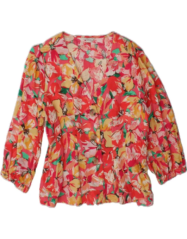 Women's Parka CoatsMONSOON Womens 3/4 Sleeve Blazer Jacket UK 14 Large Multicoloured Floral