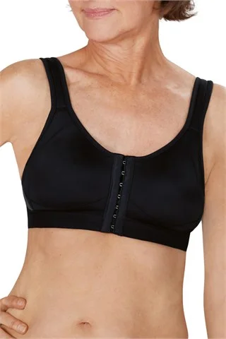 padded plunge sports braAmoena Ester Post-Surgical Bra - Black/Grey Order Code: 42577