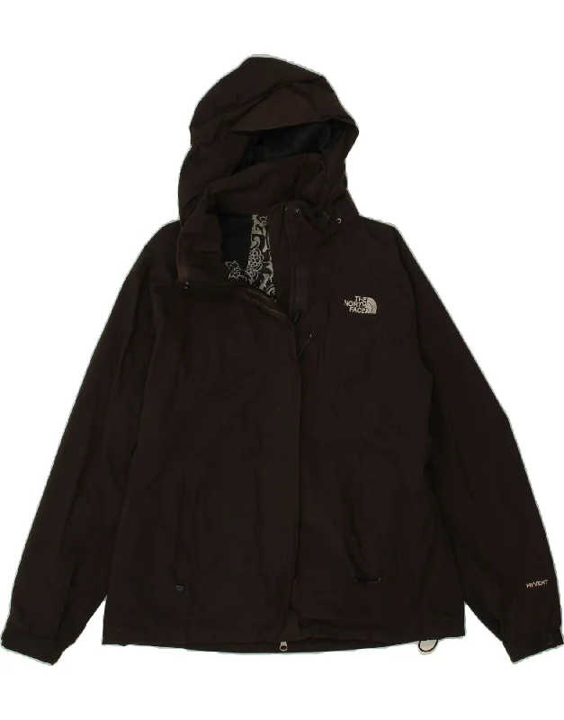 Women's Rain CoatsTHE NORTH FACE Womens Hooded Windbreaker Jacket UK 16 Large Brown Nylon