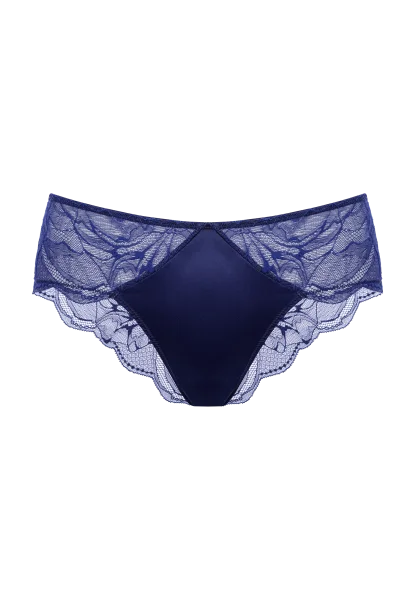 lightweight mesh panties with a floral lace overlay for a feminine lookSlip M7101 Blue Depths