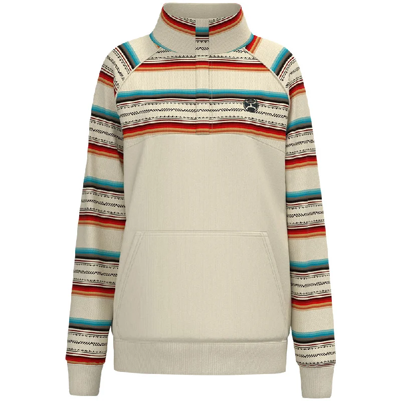 Women's Hooded Sweatshirts with Non-Stretch Waist"The Prime 1/4 Zip" Cream / Serape Pullover