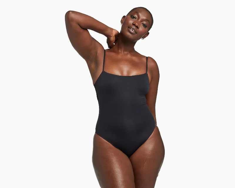 Vitamin A Swim Jenna High Leg One Piece Full Cut - Black Ecolux