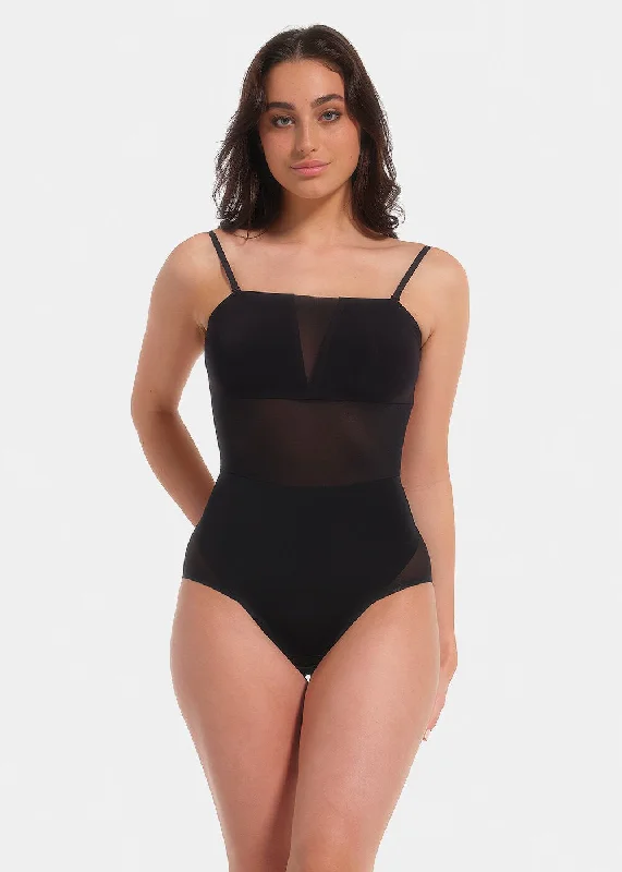 high-waisted shapewear shorts with power mesh for firmnessSheer & Sexy Body 18BO