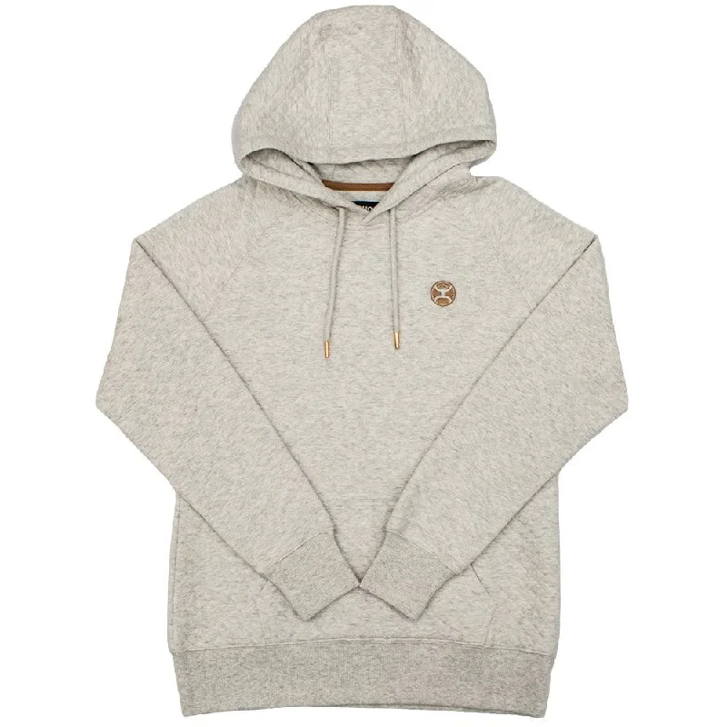 Women's Hooded Sweatshirts with Ribbed Lining"Mogul" White w/ Quilted Pattern Hoody