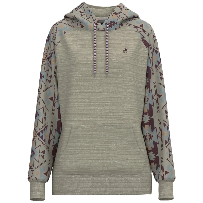 Women's Hooded Sweatshirts with Breathable FabricHooey Ladies Hoody Brown w/Aztec