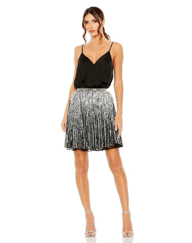 Women's Collarless DressesMac Duggal R5703 Formal Sequins Mini Skirt Only