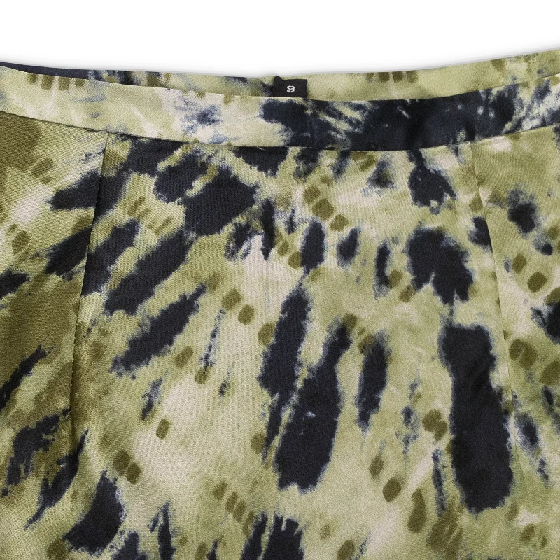 Women's Winter SkirtsTIE DYE GREEN FLARED SKIRT