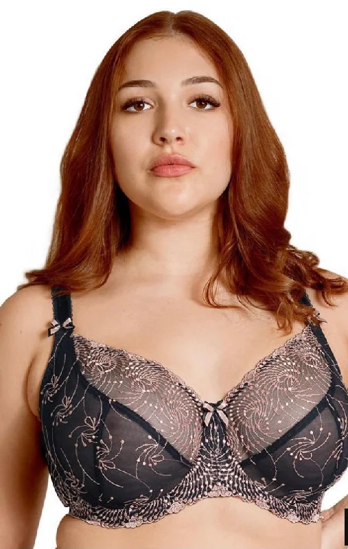 strapless bra with silicone stripsNicole-B2271 Sheer Bra-Black Rose Gold