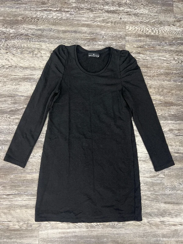 Women's Rounded Collar DressesBlack Dress Casual Short Cmb, Size M