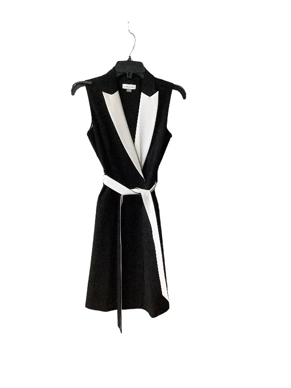 Women's Narrow Collar DressesBlack & White Dress Work Calvin Klein, Size 6petite