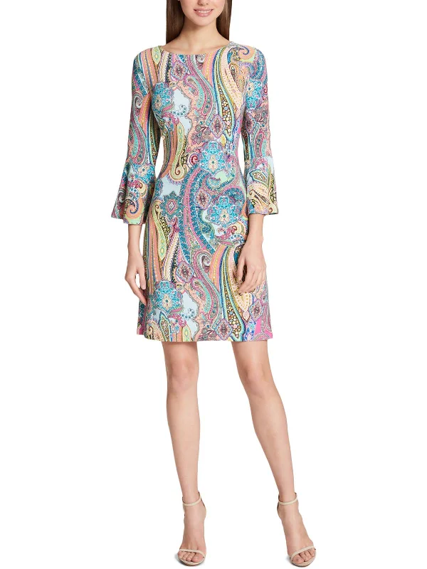 Women's High Collar DressesPetites Jaipur Womens Matte Jersey Paisley Casual Dress