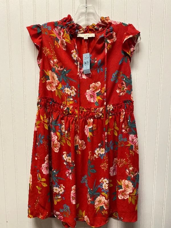 Women's U-Shaped Collar DressesRed Dress Casual Short Loft, Size Petite   Xs