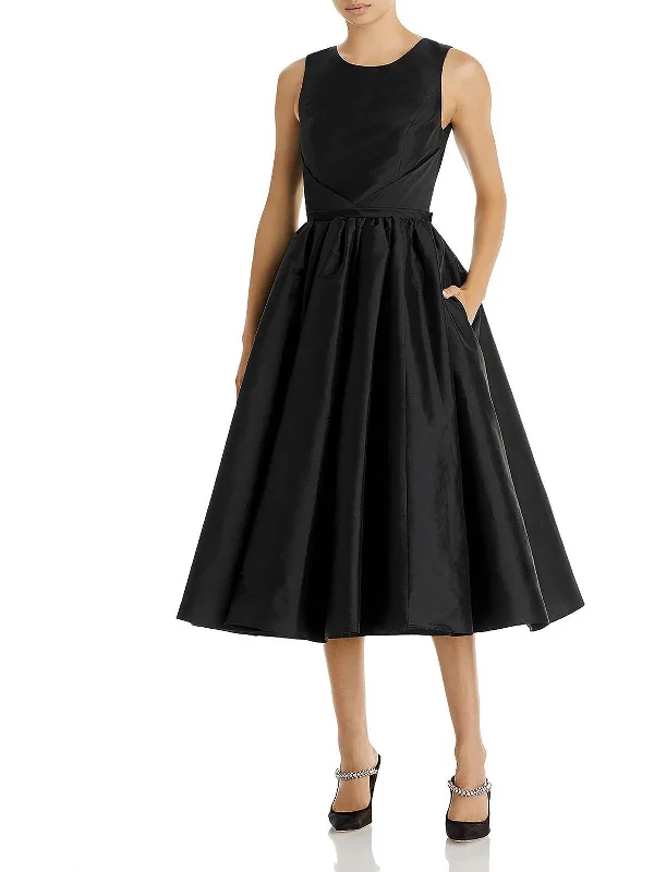 Women's Shirt Collar DressesWomens Taffeta Sleeveless Fit & Flare Dress